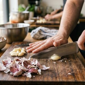 Como descascar alho rapidamente (truque de chef)